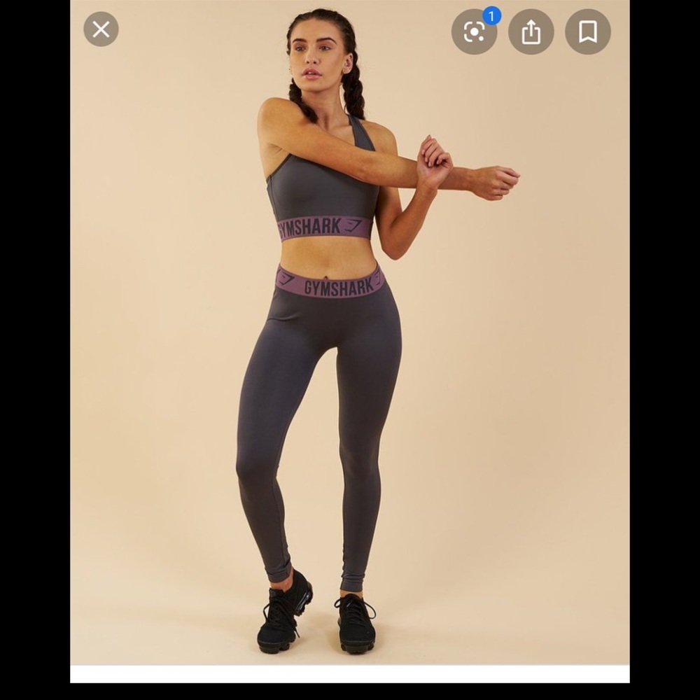 Gymshark purple and grey logo fit leggings